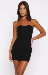 Short And Sweet Strapless Mini Dress Black