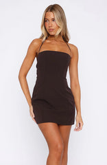 You Can't Keep Up Mini Dress Chocolate