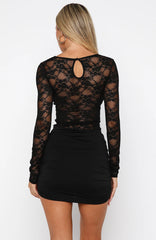 You And Me Forever Long Sleeve Mini Dress Black