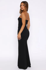 Confidence Is Key Strapless Maxi Dress Black