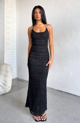 Never Say Goodbye Halter Maxi Dress Black