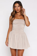 Sparkle Energy Strapless Mini Dress Champagne