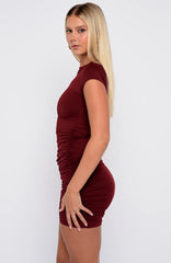 Touch The Stars Mini Dress Burgundy