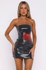 Make Up My Mind Sequin Mini Dress Midnight Scarlet